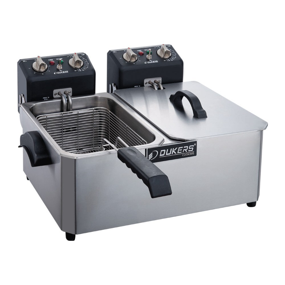 Dukers DCF10ED double tank electric countertop fryer