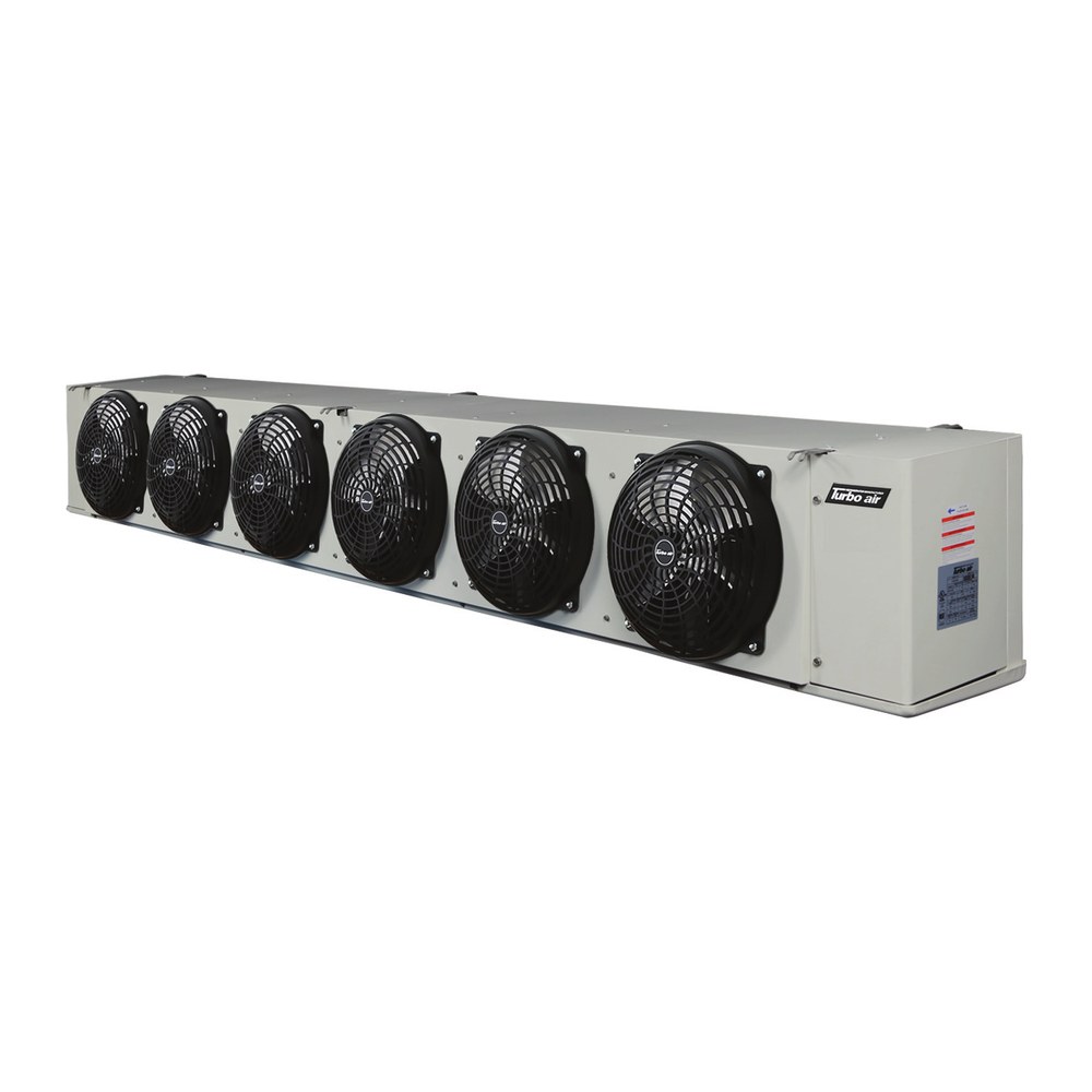 Turbo Air low profile unit cooler (evaporator coil) with 6 EC fans